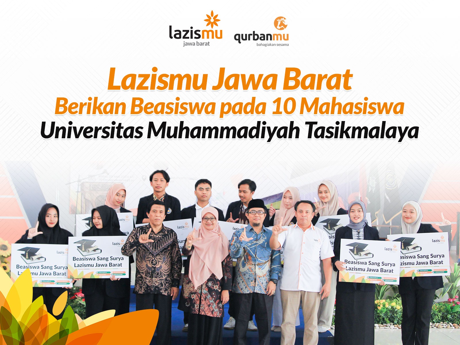 Read more about the article Lazismu Jabar Berikan Beasiswa pada 10 Mahasiswa Universitas Muhammadiyah Tasikmalaya